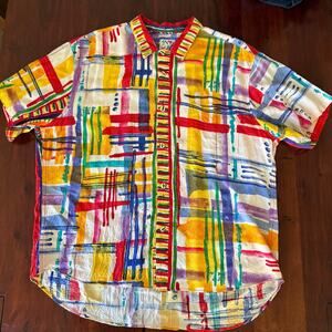 Vtg JAMS WORLD SHIRT SIZE XL COLORFUL ABSTRACT SURFER